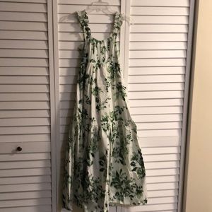 Brand New extra small cotton garden dress  green and white floral